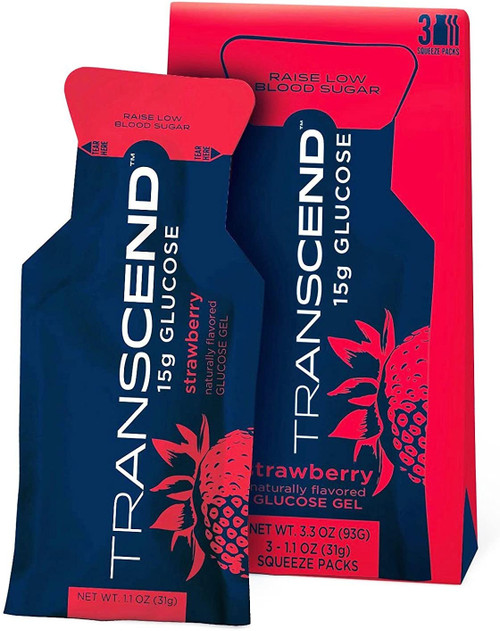 TRANSCEND 15g Glucose Gel Strawberry -Pouch 3pack