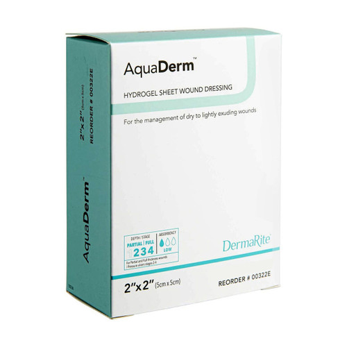 Aquaderm Hydrogel Sheet Wound Dressing, 2" X 2" - 00332E Aquaderm Hydrogel Sheet Wound Dressing, 2" X 2" - 00332E