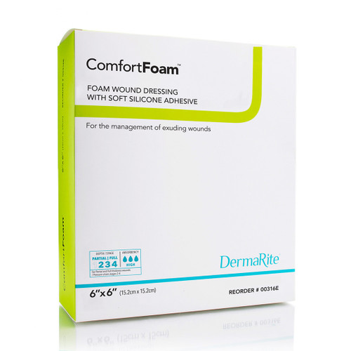 Comfortfoam Self-adherent Soft Silicone Foam Dressing, Non-border 6" X 6" Comfortfoam Self-adherent Soft Silicone Foam Dressing, Non-border 6" X 6"