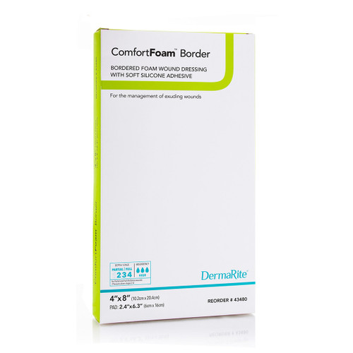 Comfortfoam Silicone Foam Border Dressing, 4" X 8" Comfortfoam Silicone Foam Border Dressing, 4" X 8"