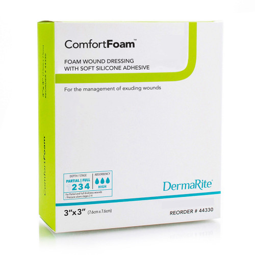 Comfortfoam Silicone Foam Border Lite Dressing, 3" X 3" Comfortfoam Silicone Foam Border Lite Dressing, 3" X 3"
