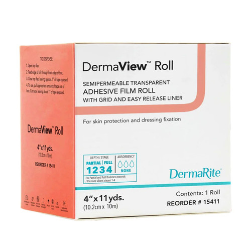 Dermaview Roll Transparent Film, 4" X 11 Yds Dermaview Roll Transparent Film, 4" X 11 Yds