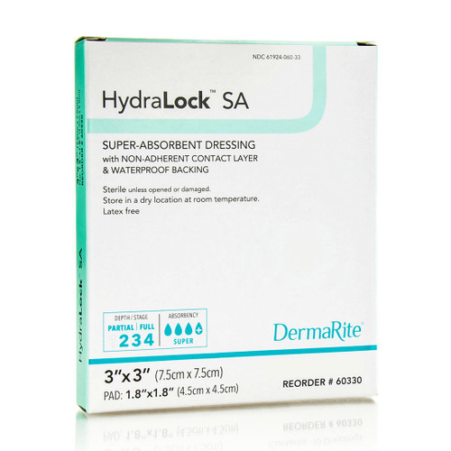 Hydralock SA Superabsorbent Wound Dressing, 3" X 3" Hydralock SA Superabsorbent Wound Dressing, 3" X 3"