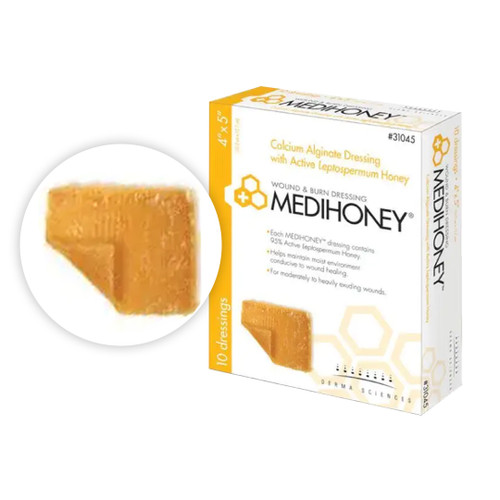 Medihoney Calcium Alginate Dressing, 4" X 5" - Each Medihoney Calcium Alginate Dressing, 4" X 5" - Each