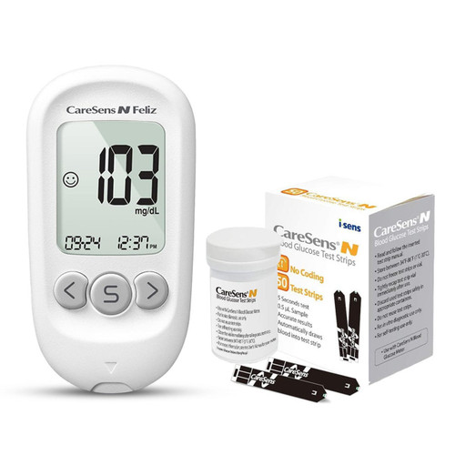 Caresens N Feliz Glucose Meter with 50 Test Strips