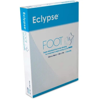 MEDI USA Eclypse Foot super absorbent foot wrap wound dressing 13 x 19 inches on white background