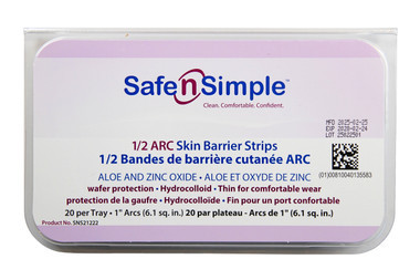 Safe N Simple 1" Half Moon Skin Barrier Arcs with Aloe packaging