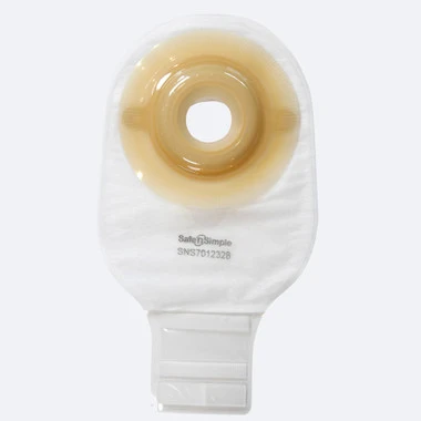 Safe N Simple 12" One-Piece Drainable Ostomy Pouch Transparent Extended Wear Convex 1-1/4" Precut packaging