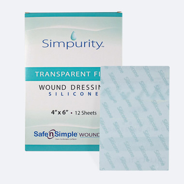 Individually wrapped Safe N' Simple silicone dressing for wound care