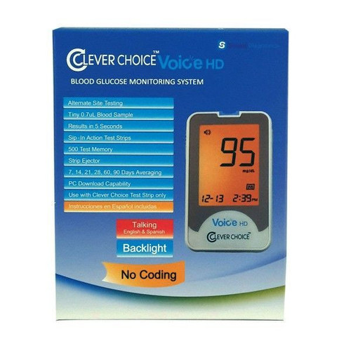 Clever Choice Auto-Code Voice HD Blood Glucose Monitoring System