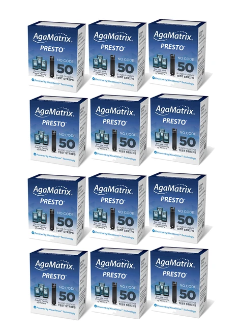 AgaMatrix Presto Test Strips 12 x 50 pack