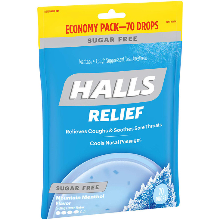Halls Sugar Free Cough Drops - Mountain Menthol - 70ct