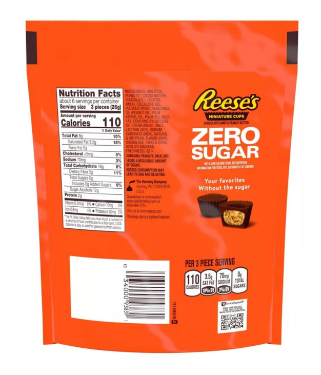 REESES Dark Chocolate Peanut Butter Miniature Cups 10.2 oz Candy Bag