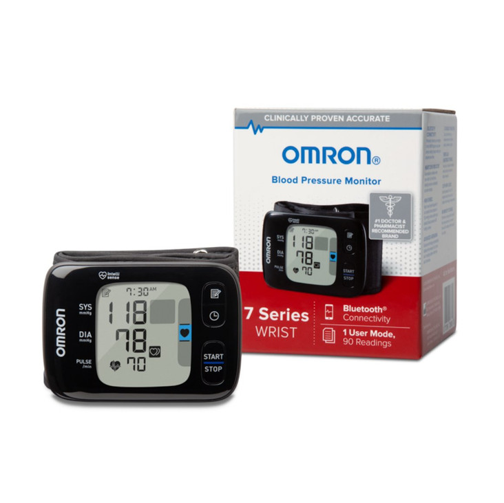 Omron 7 Series Bluetooth Wrist Blood Pressure Monitor, 3.6'' x 0.5