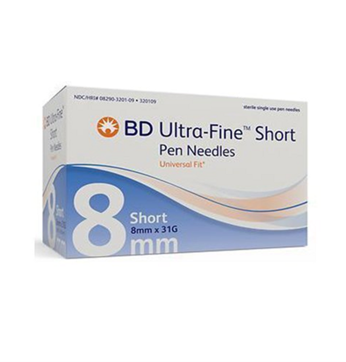 BD Ultra-Fine Mini Pen Needles, 31 gauge, 3/16 - 12 boxes, 90 count each