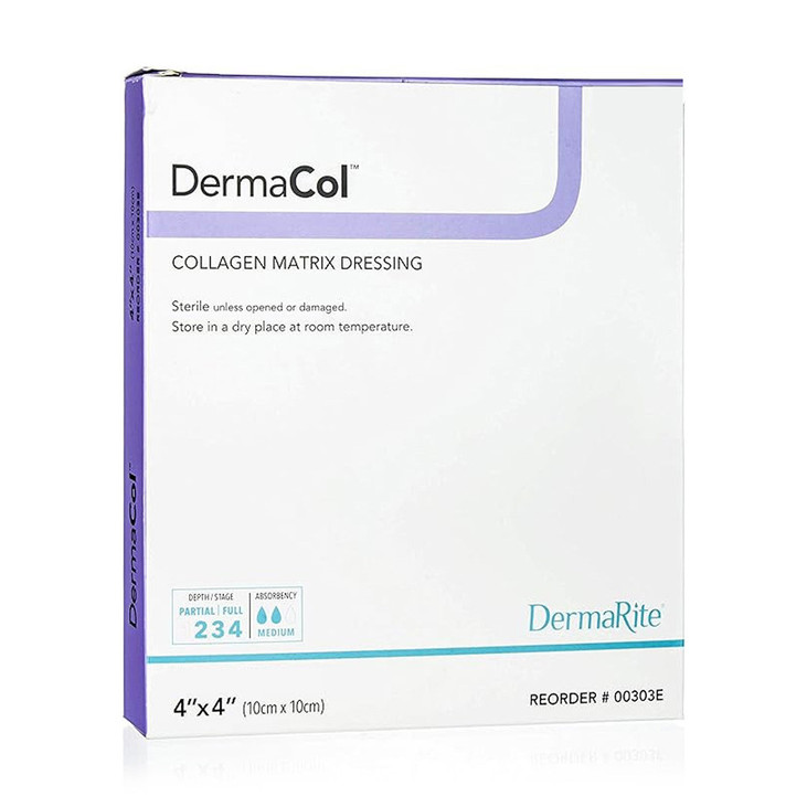 Dermacol 100 Sheet 100% Type 1 Bovine Collagen Wound Dressing, 4" X 4" Dermacol 100 Sheet 100% Type 1 Bovine Collagen Wound Dressing, 4" X 4"