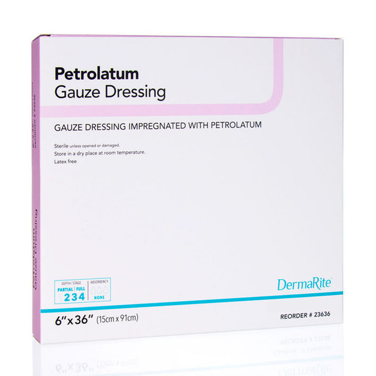 Dermarite Petrolatum Impregnated Gauze, 6" X 36" Dermarite Petrolatum Impregnated Gauze, 6" X 36"