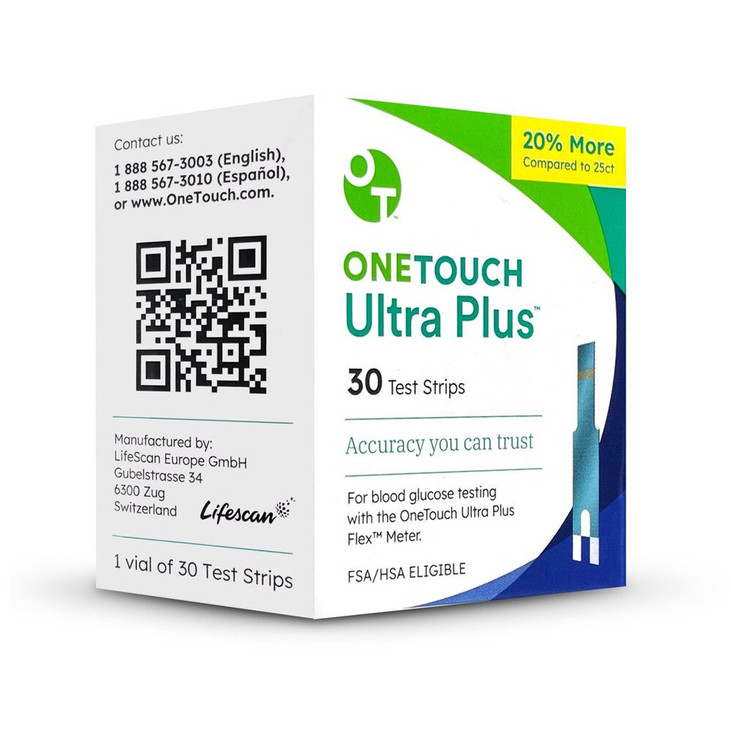One Touch Ultra Plus 60 Test Strips For Glucose Care