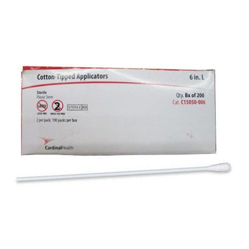 Cardinal Health Cotton Tipped Applicator, with Plastic Shaft, 6"