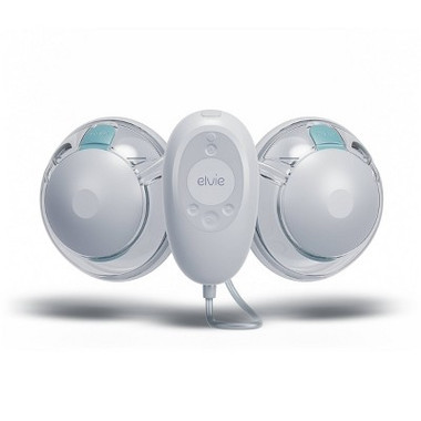 Elvie Stride 2 double electric breast pump with hospital-grade suction on white background