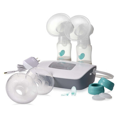 Evenflo Advanced double electric breast pump with portable lightweight design on white background