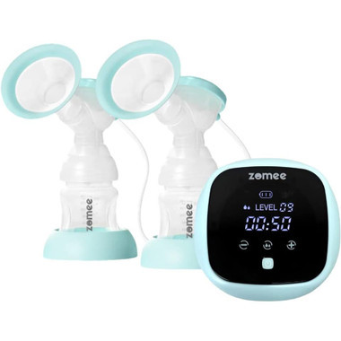 Zomee Z1 Double Electric Breast Pump – portable, rechargeable pump with LCD screen and 9 suction levels