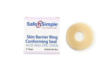 Safe N Simple 2" Conforming Skin Barrier Rings with Aloe and Zinc Oxide packaging