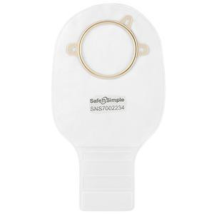 Safe N Simple 12" Drainable 2-Piece Ostomy Pouch Transparent 70mm (2-3/4") Flange packaging