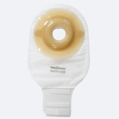 Safe N Simple 12" One-Piece Drainable Ostomy Pouch Transparent Extended Wear Convex 1-1/4" Precut packaging
