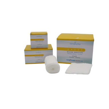Safe N Simple sterile sponge being held to show generous size