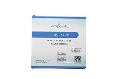 Safe N' Simple 1x8 petrolatum gauze dressing packaging