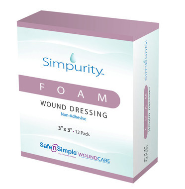 Safe N' Simple Simpurity Foam Wound Dressing in a sterile packet
