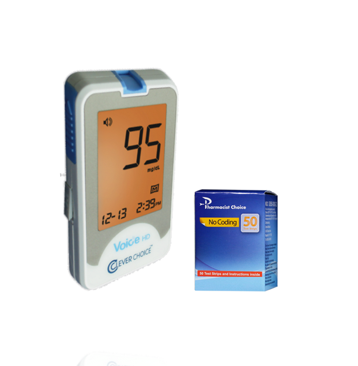 Pharmacist Choice Auto-Code Voice Blood Glucose Meter With 50 Strips Pharmacist Choice Auto-Code Voice Blood Glucose Meter With 50 Strips