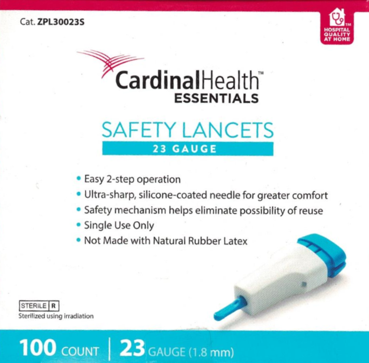 ReliaMed Safety Lancets 23G Pack of 100