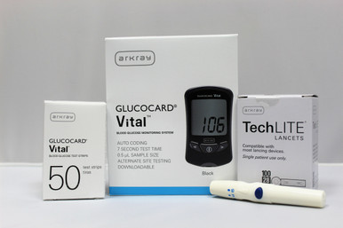 Medidor de glucosa Arkray Glucocard Vital Codificación automática