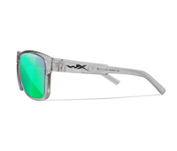 Wiley X Trek | Captivate Polarised Green Mirror Lens w/Gloss Crystal Light Grey Frame