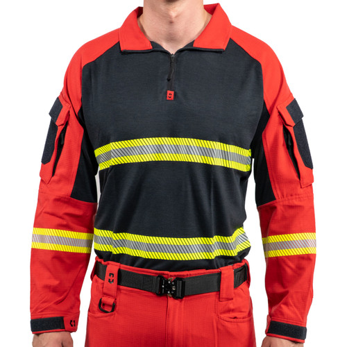 CPX Tactical Shirt FR Ripstop Red Hi-Vis Yellow