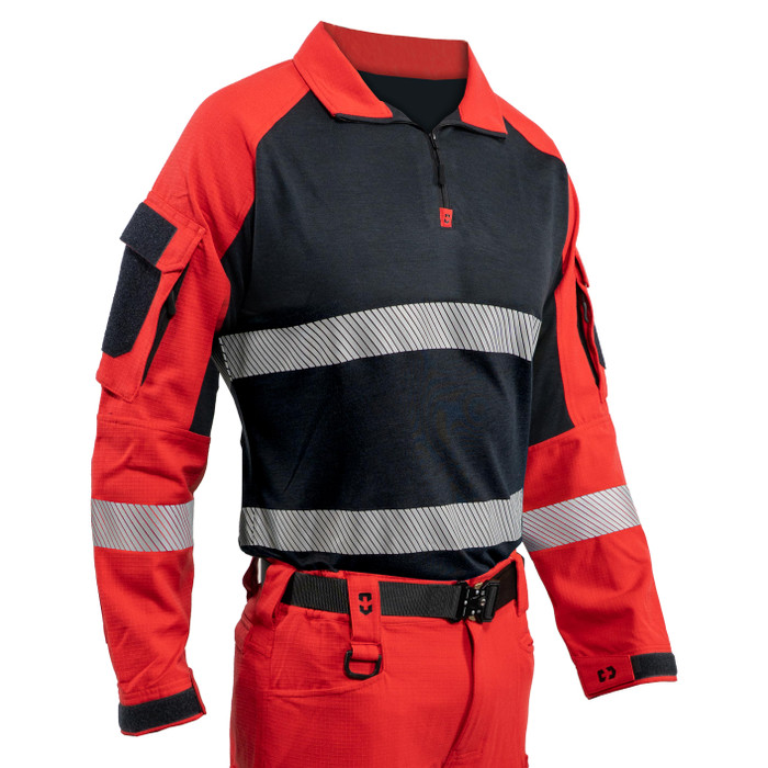 CPX Tactical Shirt FR Ripstop Red Hi-Vis Silver