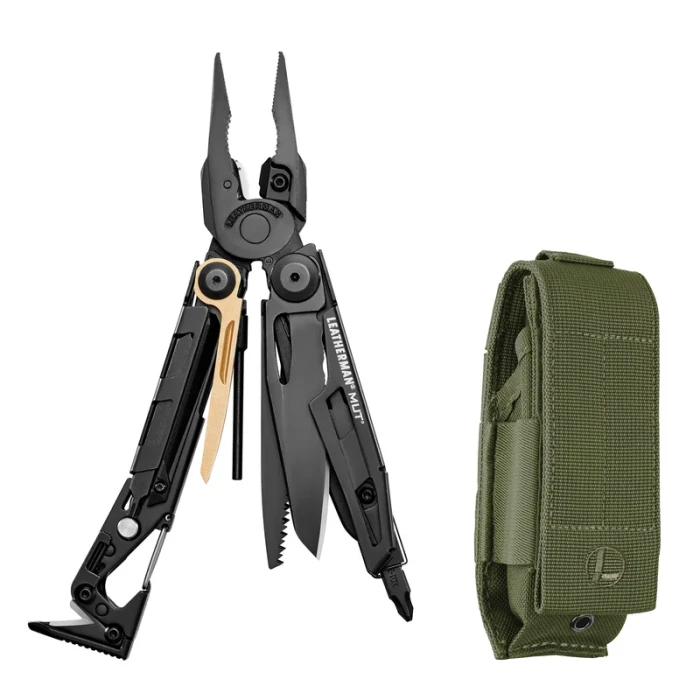 Leatherman | Mut, Black W/ Green Molle Sheath, YL833084, Military Utility Tool