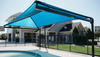 Bleacher Series Hanging Cantilevered Fabric Shade - 11'H Entrance