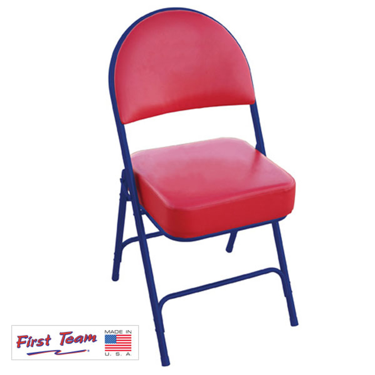 pink padded folding chair