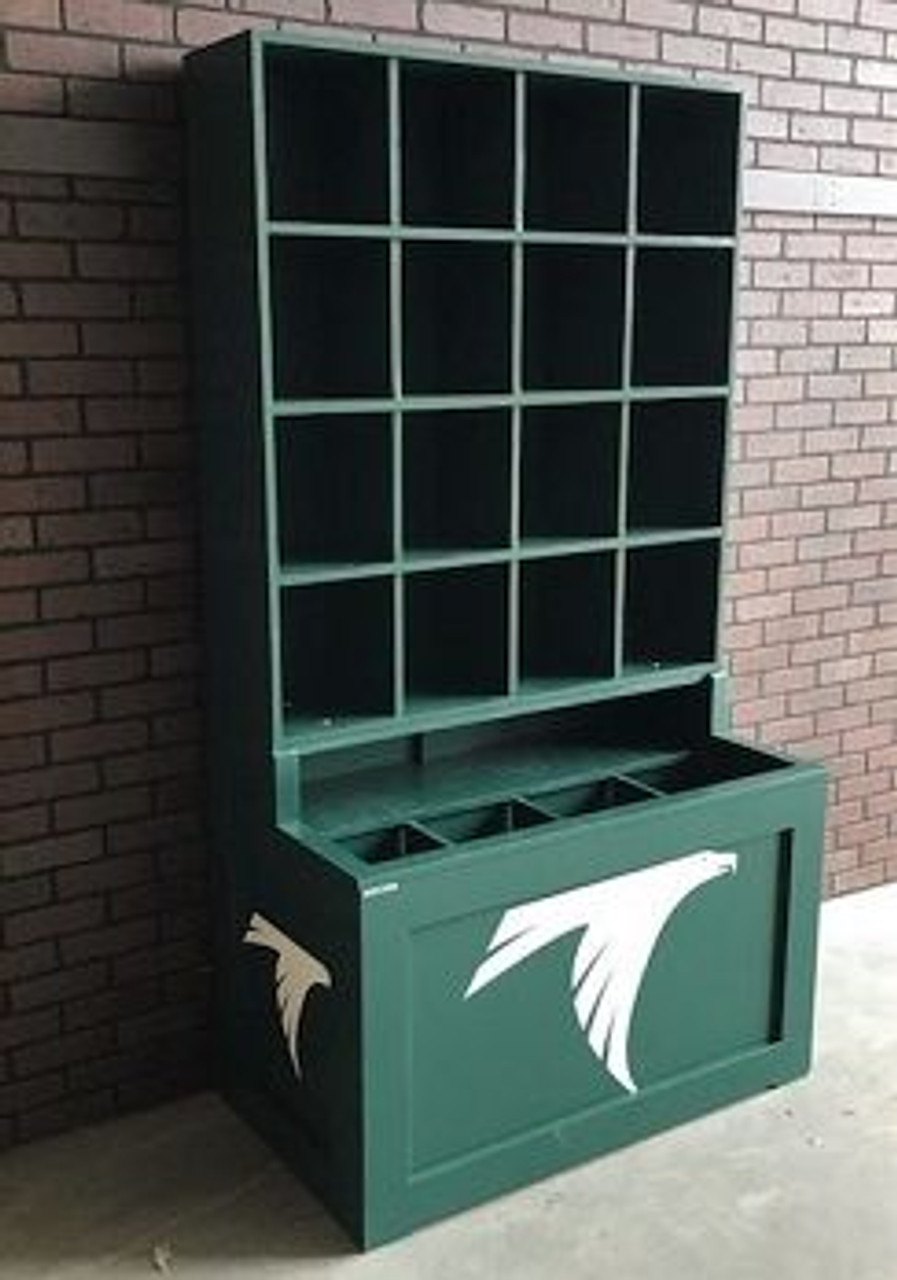 dugout helmet and bat rack