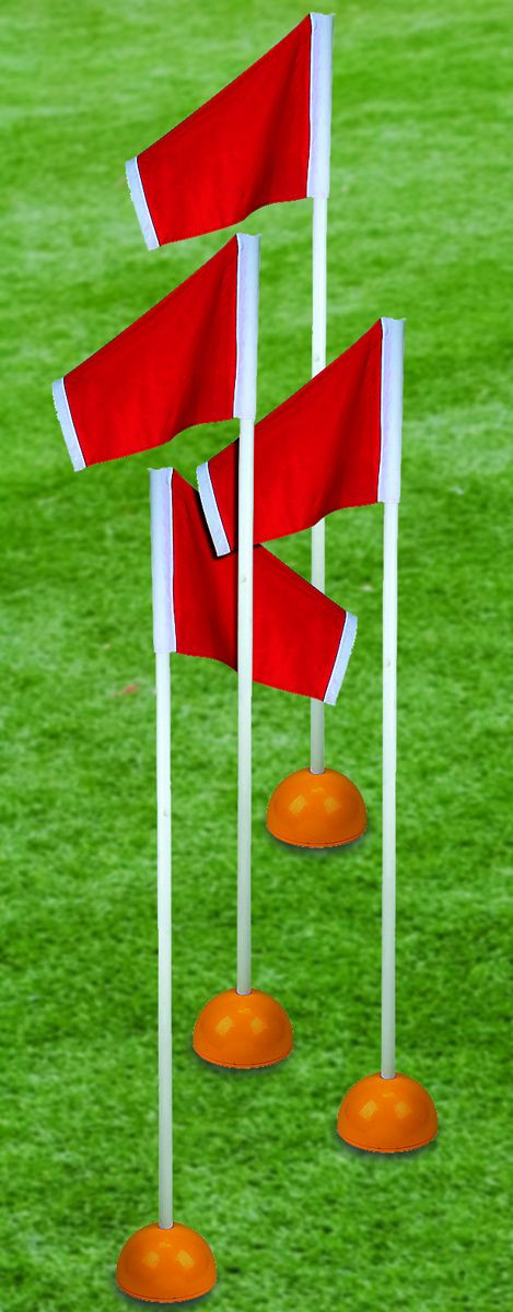 First Team Soccer Field Corner Flags with Weighted Base