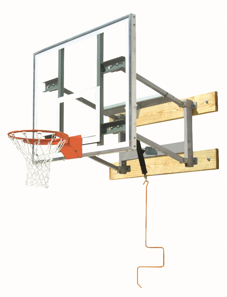 Gared 2500 Four Point Side Fold Wall Mounted Basketball Hoop 72 Inch