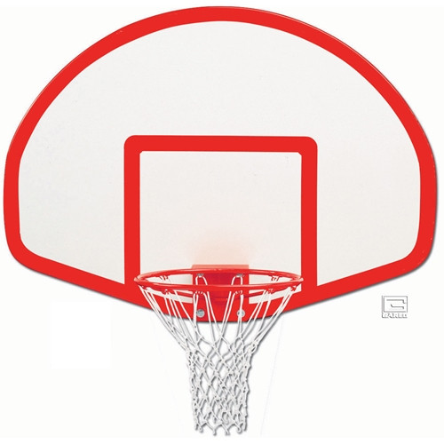 Gared 54 Inch FanShaped Fiberglass Backboard with Target and Border