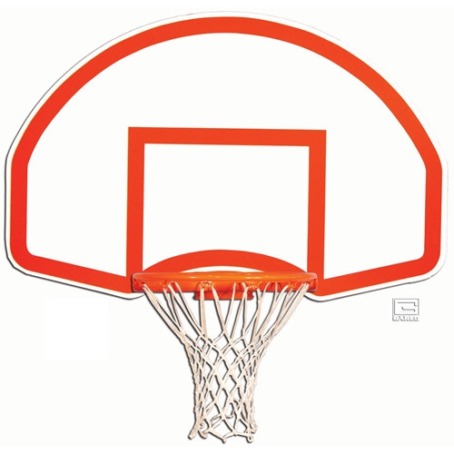 Gared Fan-Shaped Steel Backboard - Target and Border - Rear Mount