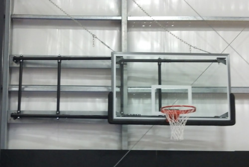 Gared Side Fold Wall Mounted Basketball Hoop - 72 Inch Glass Gared Side Fold Wall Mounted Basketball Hoop - 72 Inch Glass