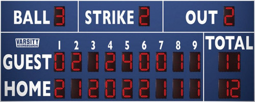 Varsity 3320 20' Baseball/Softball Electronic Scoreboard