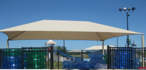 Rectangle Fabric Shade - 10'H Entrance