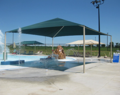 Square Fabric Shade Structure - 12'H Entrance